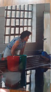 Año 2000. Nepas. Mari Carmen Marcos. Lavando en el lavadero