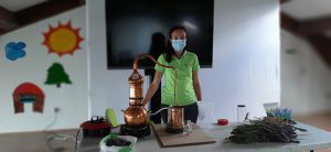 Año 2020. Torrearévalo. Cristina Martínez. Taller de aceites esenciales